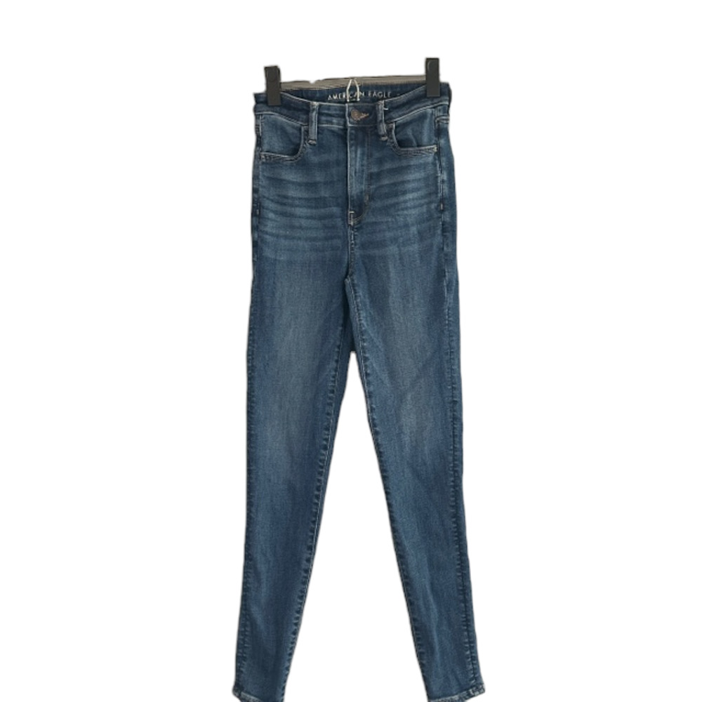 American Eagle Blue Basic Casual Ankle Skinny Denim Jeans Women Sz 0